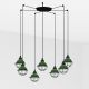 Pendule, Lustre suspendate - Lustra cu 7 Pendule design industrial Claire verde