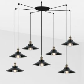 Pendule, Lustre suspendate - Lustra moderna cu 7 Pendule metalice stil industrial MARLIN