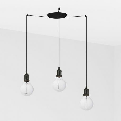 Pendule, Lustre suspendate - Lustra cu 3 Pendule design minimalist Art negru