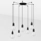 Lustra cu 7 Pendule design minimalist Art negru