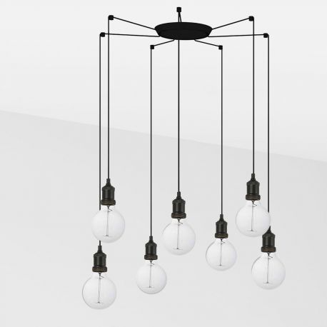 Pendule, Lustre suspendate - Lustra cu 7 Pendule design minimalist Art negru