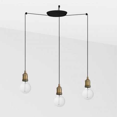 Pendule, Lustre suspendate - Lustra cu 3 Pendule design minimalist Art auriu vintage