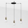 Lustra cu 3 Pendule design minimalist Art auriu vintage