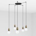 Lustra cu 5 Pendule design minimalist Art auriu vintage