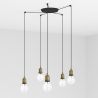Lustra cu 5 Pendule design minimalist Art auriu vintage
