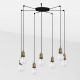 Lustra cu 7 Pendule design minimalist Art auriu vintage