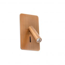 Aplice, corpuri de iluminat pentru pereti - Aplica cu reader LED incastrabila stil minimalist SUAU bronz