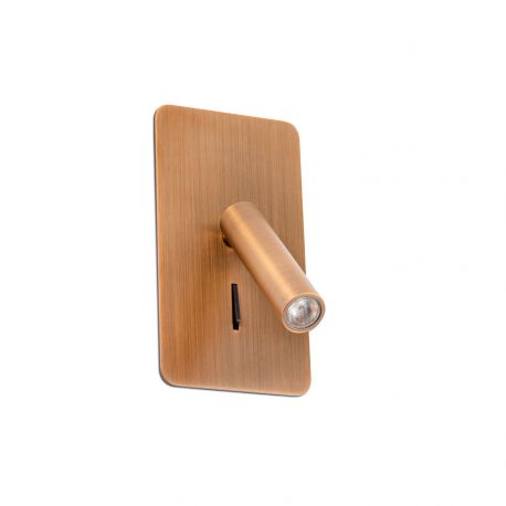 Aplice, corpuri de iluminat pentru pereti - Aplica cu reader LED incastrabila stil minimalist SUAU bronz
