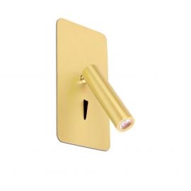 Aplice, corpuri de iluminat pentru pereti - Aplica cu reader LED incastrabila stil minimalist SUAU auriu satin