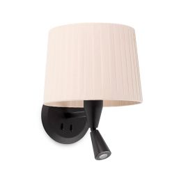 Aplice, corpuri de iluminat pentru pereti - Aplica moderna design elegant SAMBA reader LED negru/bej