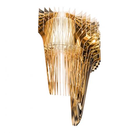 Aplice, corpuri de iluminat pentru pereti - Aplica de perete design Art Deco realizata manual Aria Gold