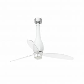 Lustre cu ventilator - Lustra cu Ventilator si telecomanda ETERFAN M LED alb/transparent