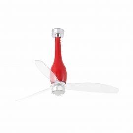 Lustre cu ventilator - Lustra cu Ventilator si telecomanda ETERFAN M LED rosu/transparent