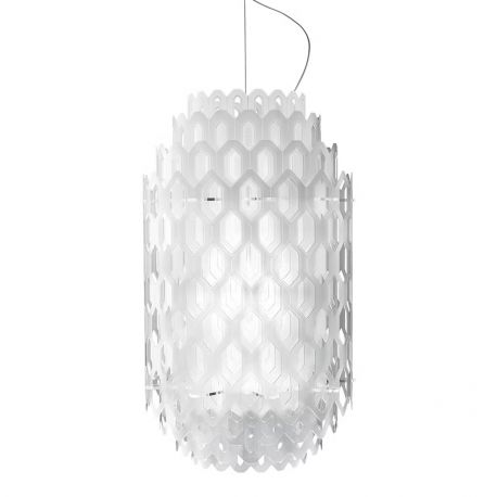 Pendule, Lustre suspendate - Lustra design Art Deco realizata manual Chantal Medium White