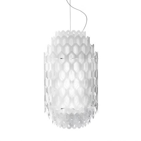 Pendule, Lustre suspendate - Lustra design Art Deco realizata manual Chantal Small White