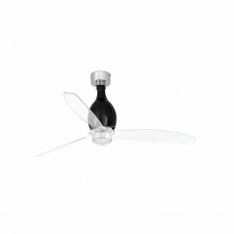 Lustre cu ventilator - Lustra cu Ventilator si telecomanda MINI ETERFAN M negru mat/transparent