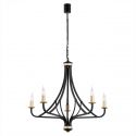 Lustra cu 5 brate design modern Lorenzo negru, auriu