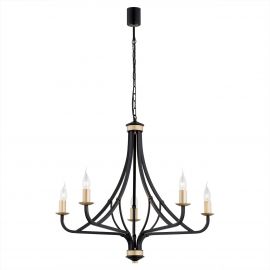 Candelabre, Lustre - Lustra cu 5 brate design modern Lorenzo negru, auriu