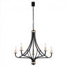 Lustra cu 5 brate design modern Lorenzo negru, auriu