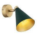Aplica de perete / tavan cu spot directionabil design modern Lucinda verde, auriu