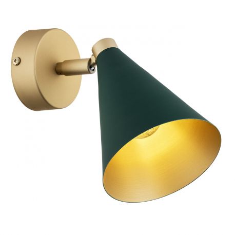 Aplice, corpuri de iluminat pentru pereti - Aplica de perete / tavan cu spot directionabil design modern Lucinda verde, auriu