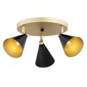 Plafoniera cu 3 spoturi directionabile design modern Lucinda negru, auriu
