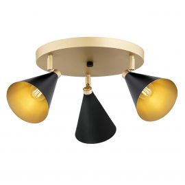 Plafoniere - Plafoniera cu 3 spoturi directionabile design modern Lucinda negru, auriu