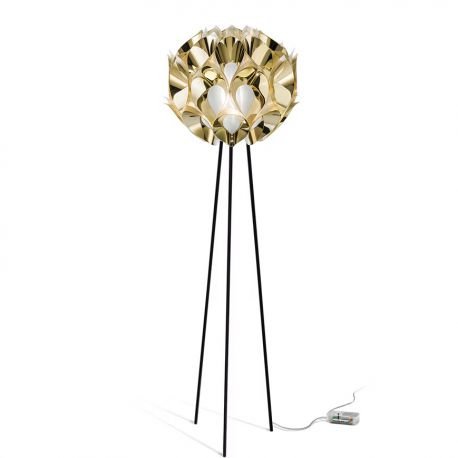 Lampadare - Lampadar cu trepied realizat manual Flora Gold