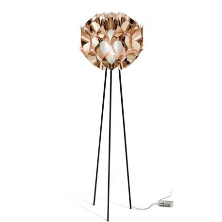 Lampadare - Lampadar cu trepied realizat manual Flora Copper