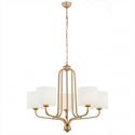 Candelabru cu 5 brate design modern Maranello auriu, alb