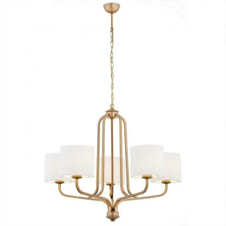 Candelabre, Lustre - Candelabru cu 5 brate design modern Maranello auriu, alb
