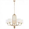 Candelabru cu 5 brate design modern Maranello auriu, alb