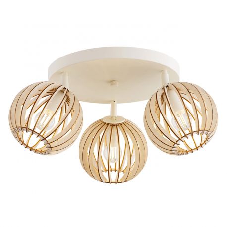 Plafoniere - Plafoniera cu 3 spoturi design modern Parula maro deschis, bej