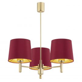 Candelabre, Lustre - Lustra cu 3 brate design modern Ponte plus rosu, alama