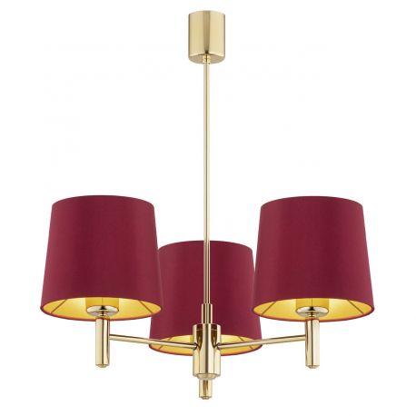 Candelabre, Lustre - Lustra cu 3 brate design modern Ponte plus rosu, alama