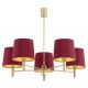 Candelabre, Lustre - Lustra cu 5 brate design modern Ponte plus rosu, alama