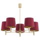 Candelabre, Lustre - Lustra cu 5 brate design modern Ponte plus rosu, alama