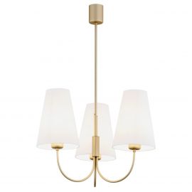 Candelabre, Lustre - Lustra cu 3 brate design modern Safiano auriu, alb
