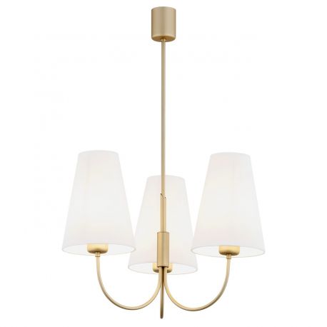 Candelabre, Lustre - Lustra cu 3 brate design modern Safiano auriu, alb