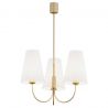 Lustra cu 3 brate design modern Safiano auriu, alb