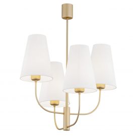Candelabre, Lustre - Lustra cu 4 brate design modern Safiano auriu, alb