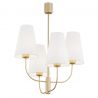Lustra cu 4 brate design modern Safiano auriu, alb