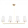Lustra cu 4 brate design modern Safiano auriu, alb