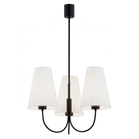 Candelabre, Lustre - Lustra cu 3 brate design modern Safiano alb, negru