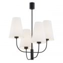 Lustra cu 4 brate design modern Safiano alb, negru