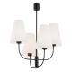Candelabre, Lustre - Lustra cu 4 brate design modern Safiano alb, negru