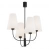 Lustra cu 4 brate design modern Safiano alb, negru