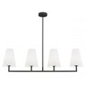 Lustra cu 4 brate design modern Safiano alb, negru
