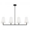Lustra cu 4 brate design modern Safiano alb, negru