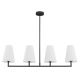 Candelabre, Lustre - Lustra cu 4 brate design modern Safiano alb, negru